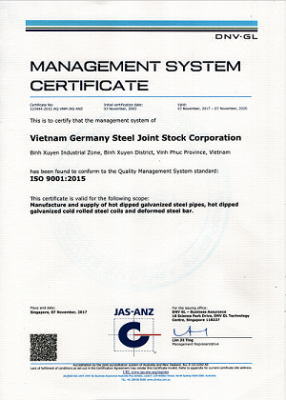 Thép Việt Đức chuyển đổi thành công Hệ thống quản lý chất lượng ISO 9001-2015