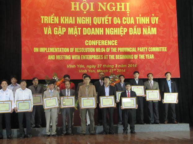 Thép Việt Đức nhận bằng khen tại Hội nghị gặp mặt doanh nghiệp Vĩnh Phúc