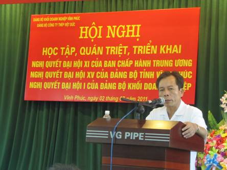 Thép Việt Đức tổ chức hội nghị học tập, quán triệt, triển khai Nghị quyết Đại hội Đảng toàn quốc lần thứ XI
